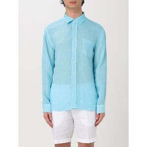 120% Lino Shirt Men Blue